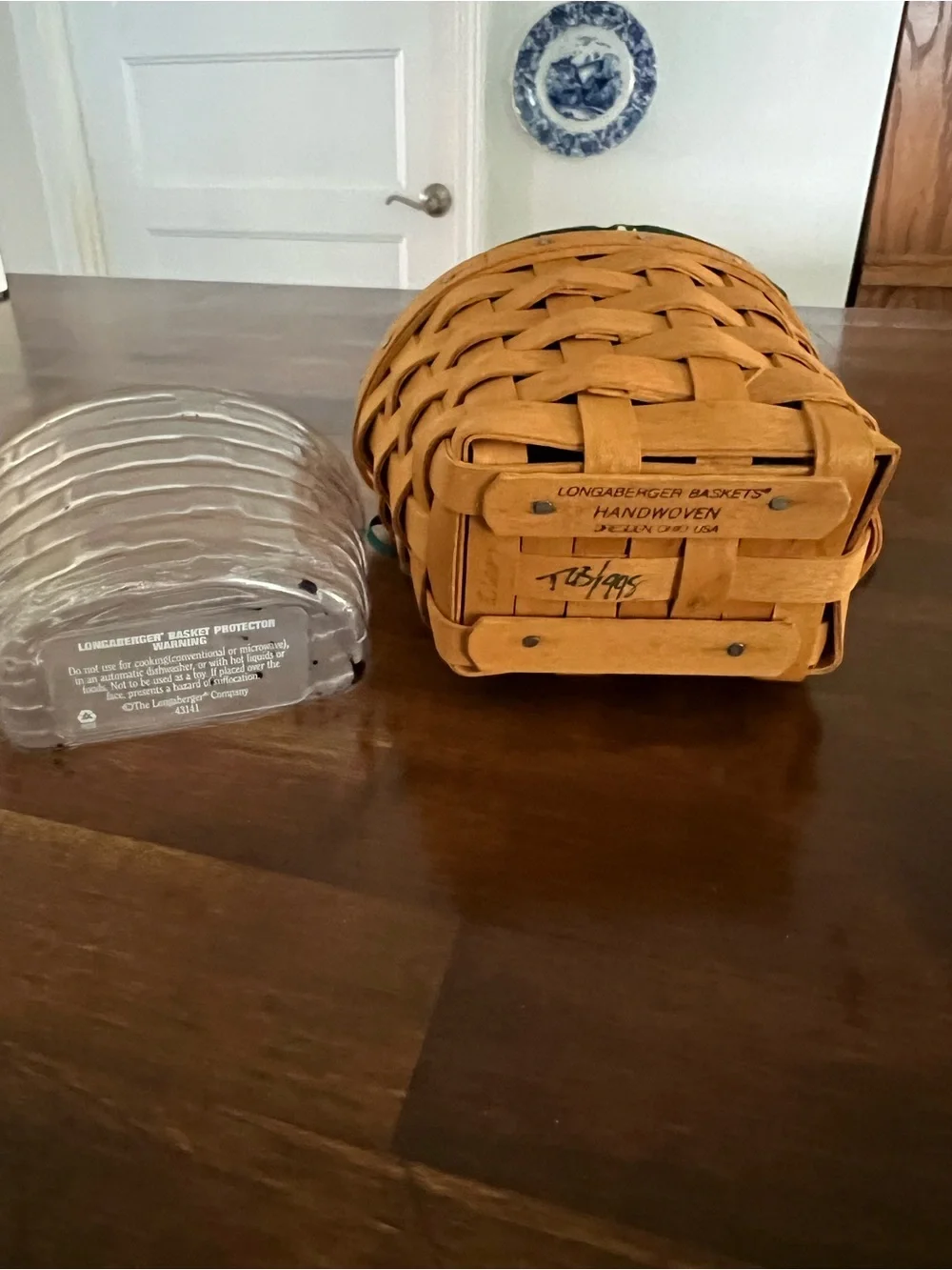 Longaberger Oregano Basket with Heritage Green Fabric Lid